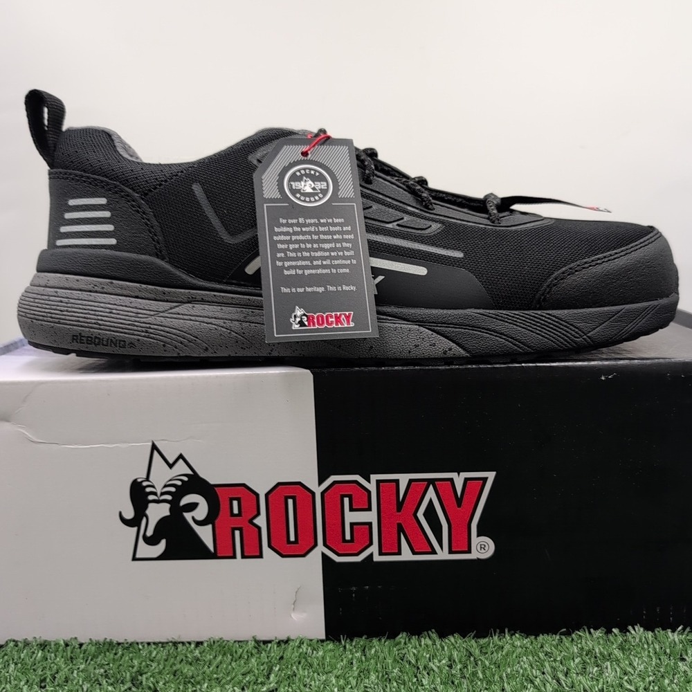 Rocky Industrial Athletix Shoes Men's Size 11 Black Tech Safety Protective Toe